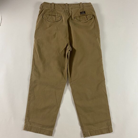 Abercrombie & Fitch Cargo Pants Vintage Fatigues Men 31 S Khaki Drawstring Baggy - Picture 3 of 14